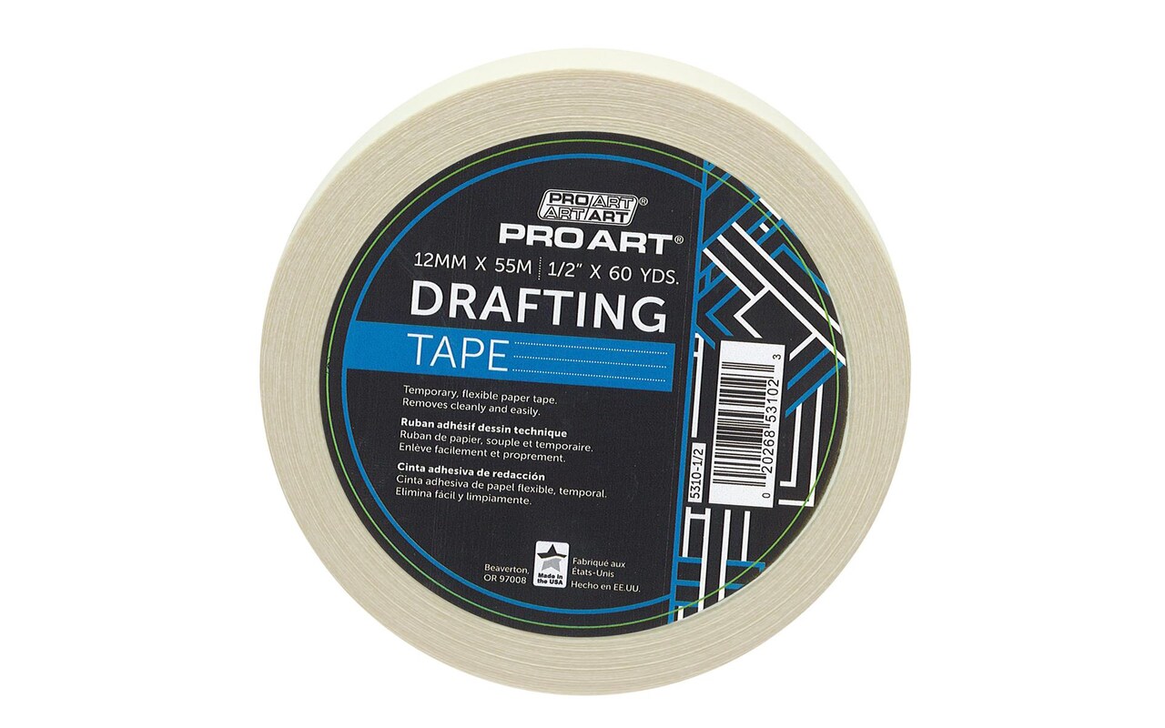 Pro Art Drafting Tape 1/2" x 60yd, Artist Tape, Art Tape, White Masking Tape, Drafting Tape, Drafting Dots, Watercolor Tape, Masking Tape for Painting, Archival Tape